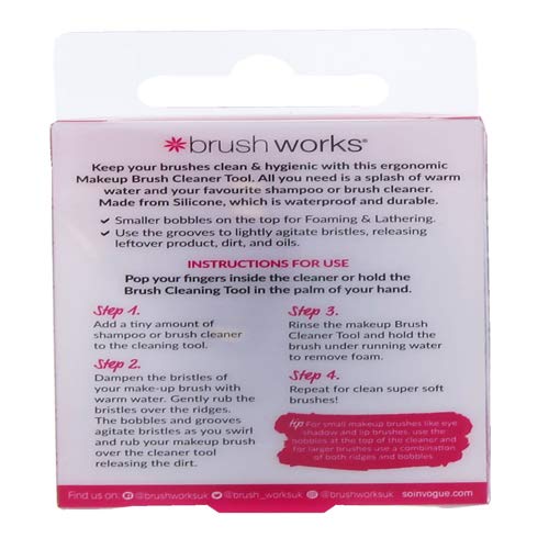 Brushworks Silicone Makeup Brush Cleaner - Professional Brush Cleaning Mat for Foundation, Eyeshadow & Blush Brushes - Perfect for Home & Travel Makeup Kit Organization
