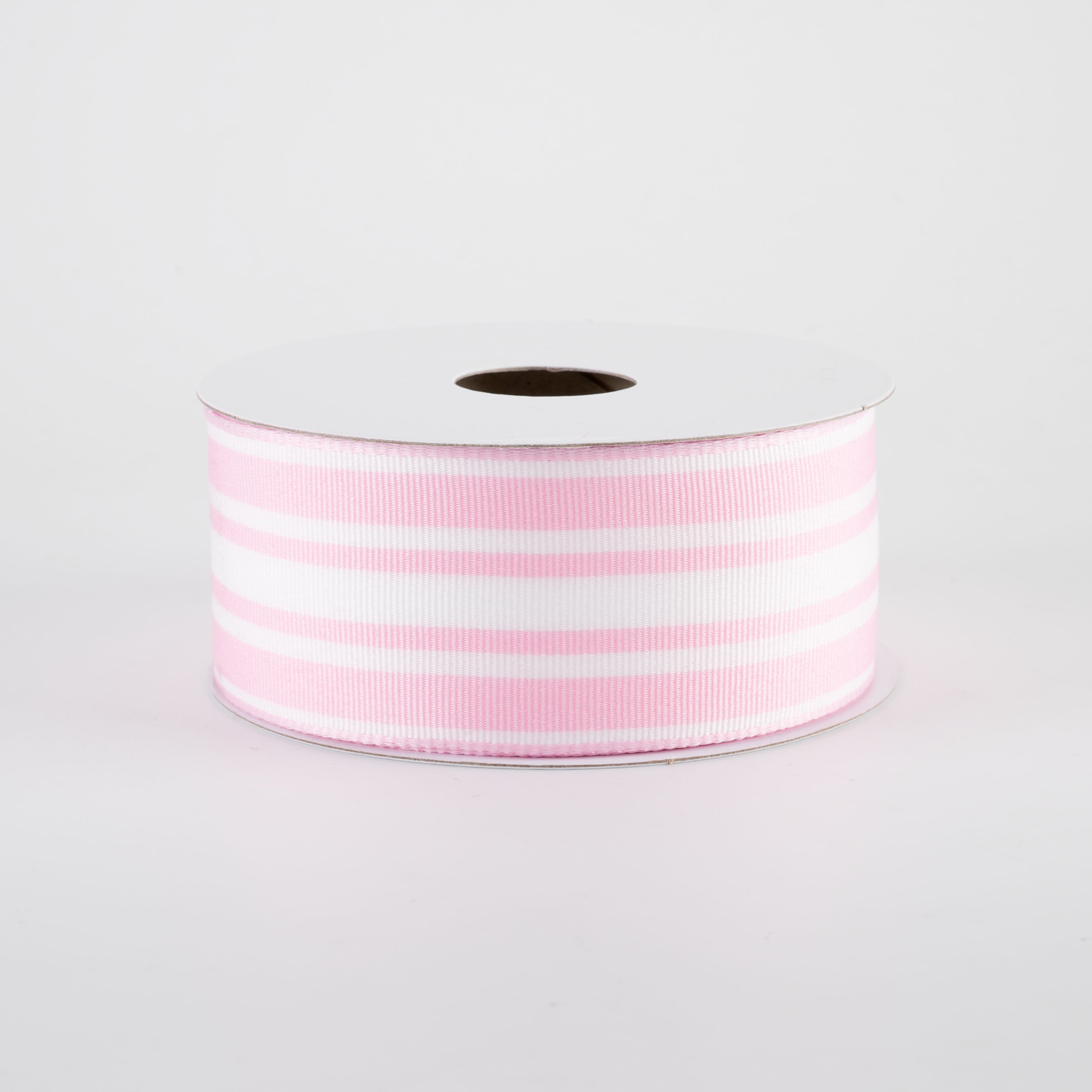 1.5 Inch Modern Ticking Grosgrain Ribbon - Pink and White Striped Decorative Ribbon (10 Yards) for Gift Wrapping, DIY Crafts, Hair Bows, and Home Decor