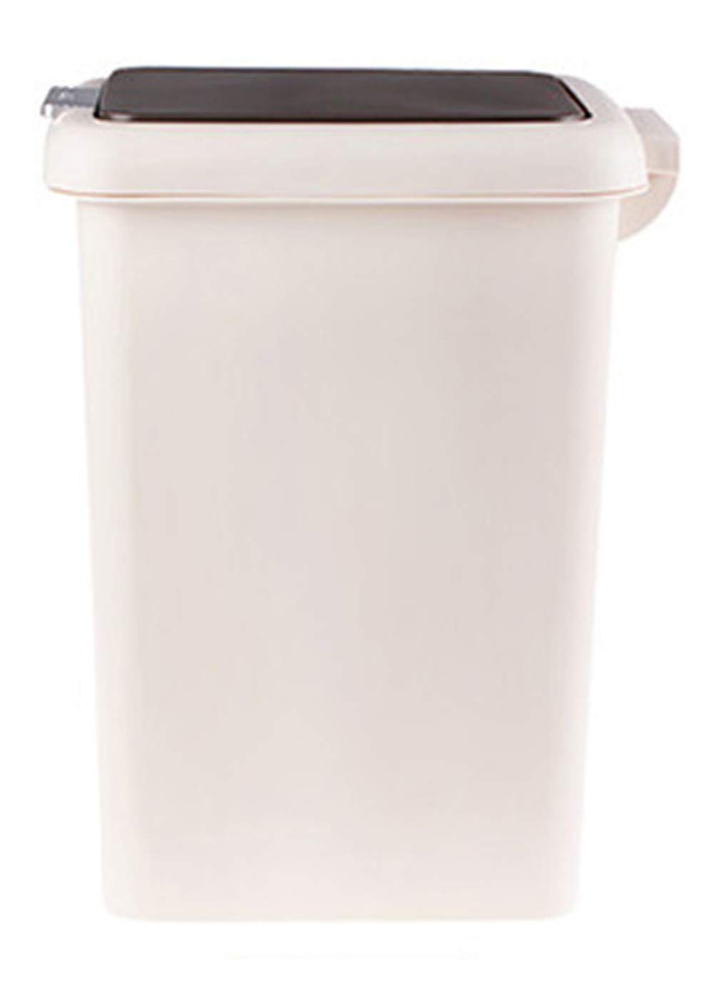 Hflove 13 Gallon Kitchen Trash Can with Lid - Step Pedal Garbage Bin for Home, Office, Bathroom - Durable Plastic Wastebasket in Beige - Perfect for Recycling, Composting & Household Waste Disposal