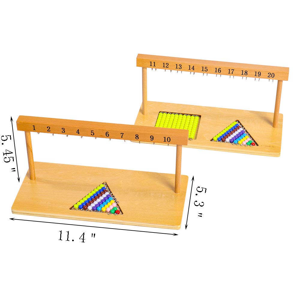 Montessori Math Toys for Toddlers 1-20 - Colorful Bead Stairs & Hanger with Counting Beads | Preschool Learning Tools & Educational Materials | Perfect for Homeschooling & Classroom Math Activities