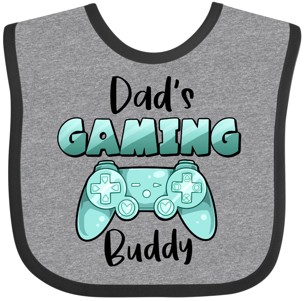 Inktastic Dad's Gaming Buddy - Aqua Controller Baby Bib for Infants | Funny Gamer Dad Gift | Machine Washable & Durable for Everyday Use | Perfect for Feeding, Playtime & Gaming Sessions