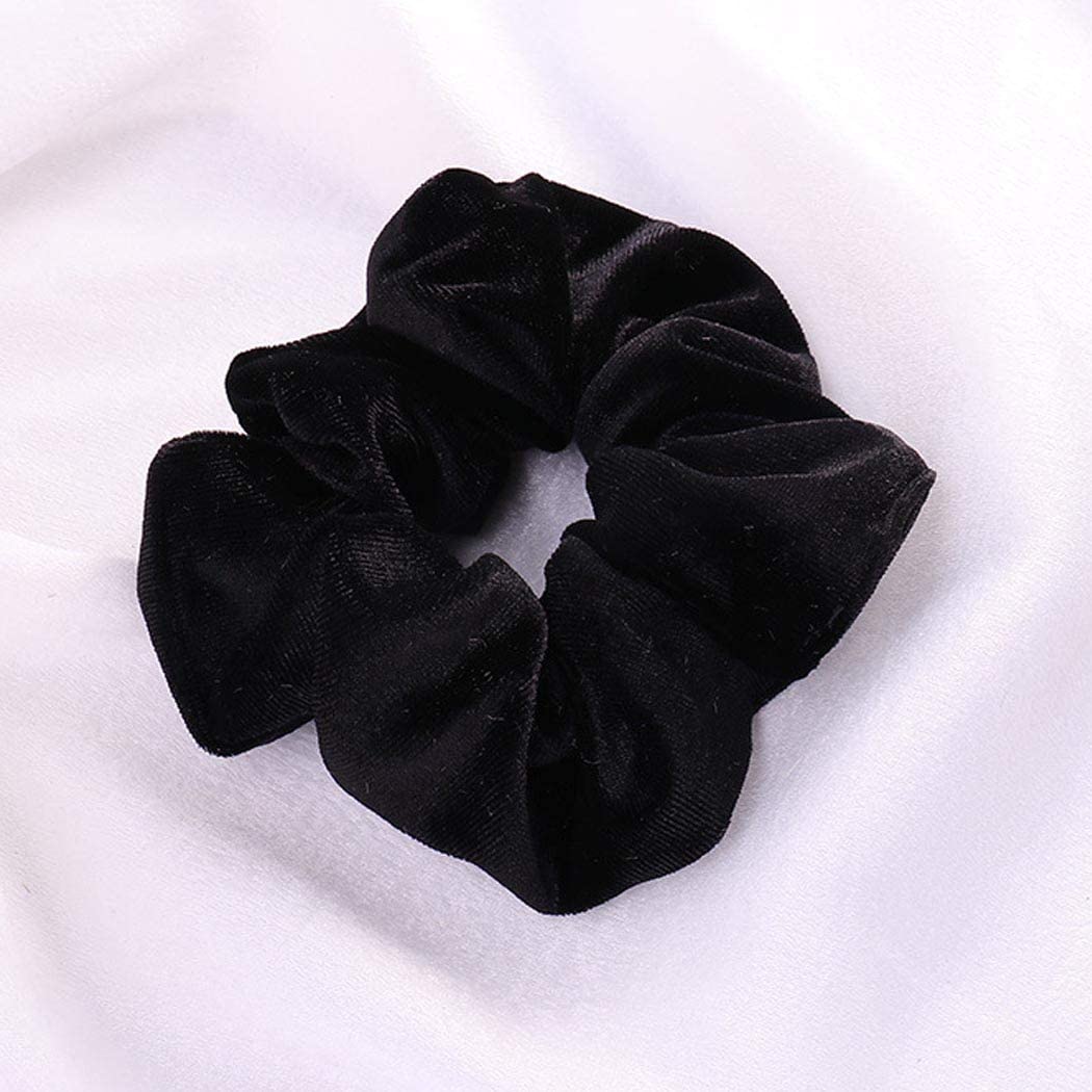 ALIBA COLLECTION 4-Pack Velvet Scrunchies for Women - Soft Hair Ties & Elastic Hair Bands for Thick Hair - Large Ponytail Holders & Cute Hair Accessories - Perfect for Work, Gym, and Everyday Styling