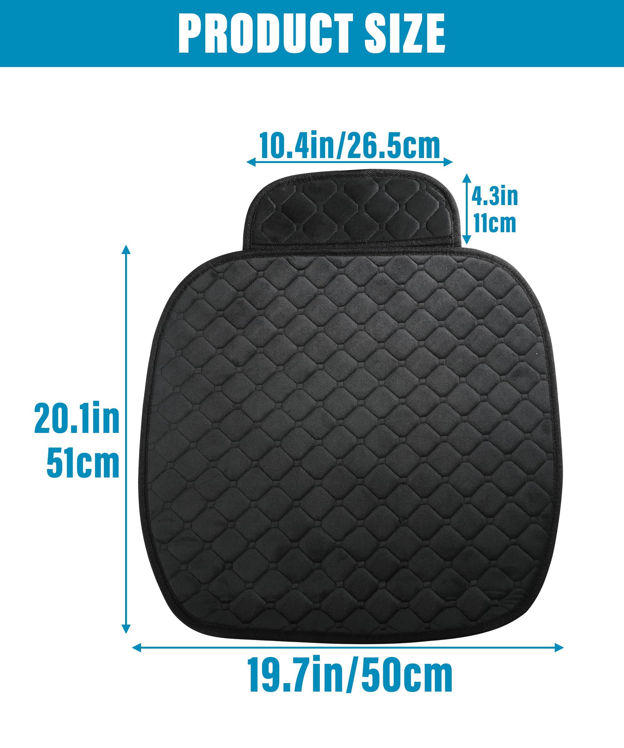 Premium Zlirfy Car Seat Covers - Universal Comfort Cushion & Protective Mat for Cars, SUVs, Trucks (Black, 2-Piece Set) | Waterproof & Non-Slip Design for Long Drives, Commuting & Road Trips