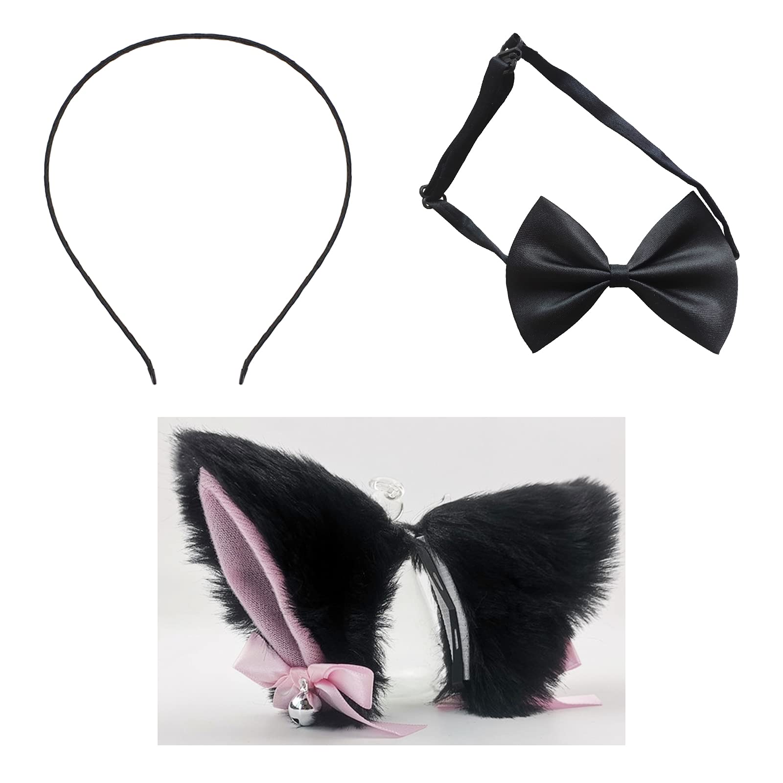 Cute Cat Ears Hair Clips & Headbands for Women - Adjustable Kitten & Fox Ears Hair Accessories for Cosplay, Halloween, Daily Fashion & Gift Giving