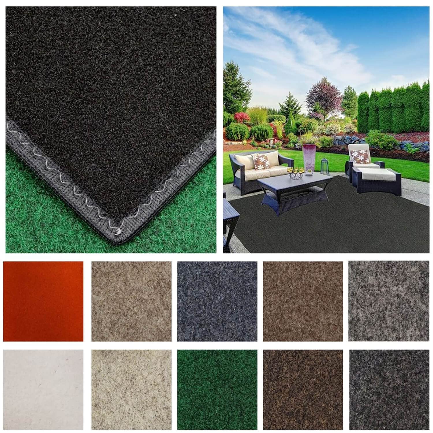 Premium Soft & Colorful Lightweight Indoor-Outdoor Area Rugs with Bound Edges - 3' x 10' Taupe - Perfect for Patio, Deck, Living Room & Bedroom - Water-Resistant & Durable Floor Mat for Home Decor