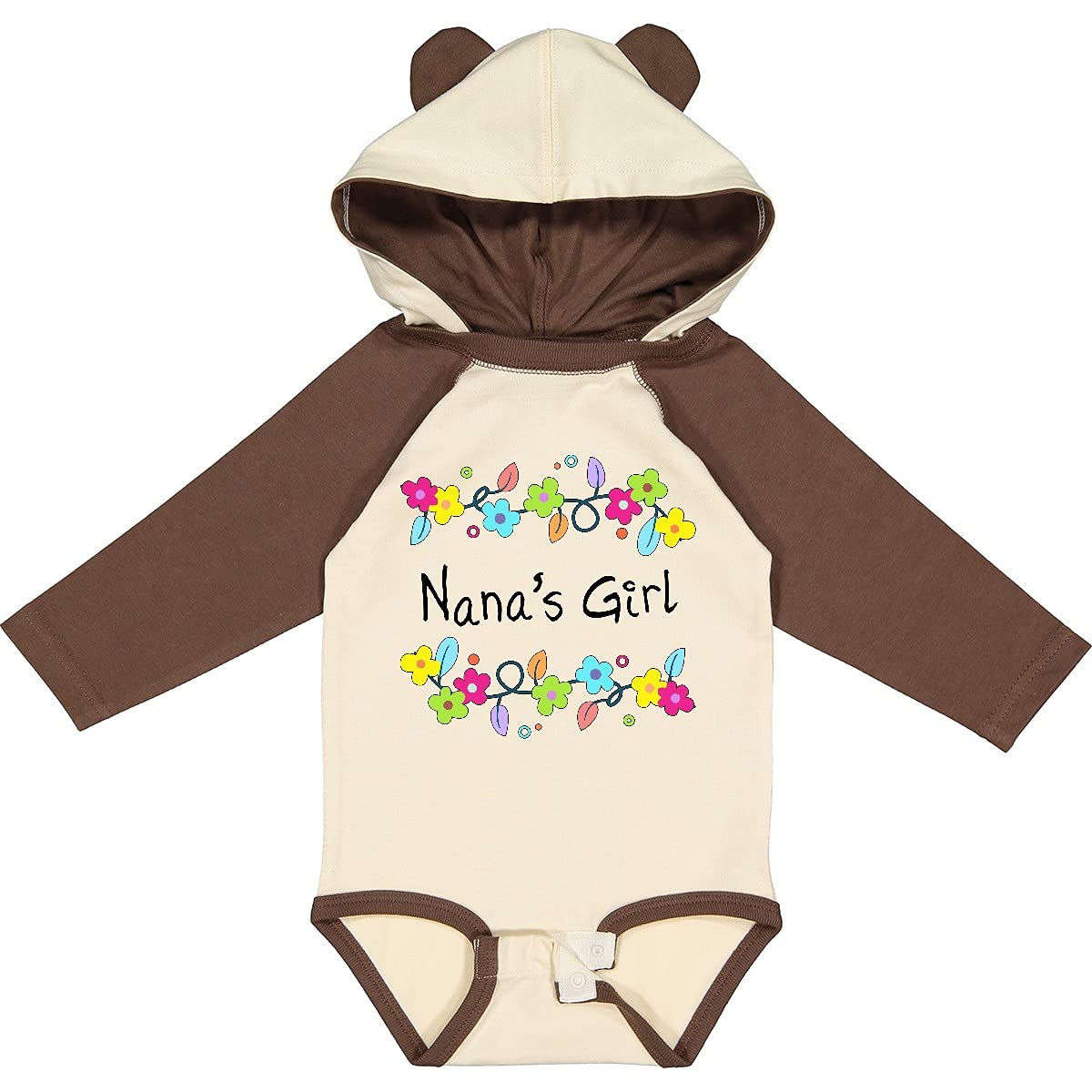Inktastic Baby Girl's Bright Floral Long Sleeve Creeper - Soft Cotton Romper for Newborns & Infants - Perfect for Family Photos, Playdates & Everyday Comfort