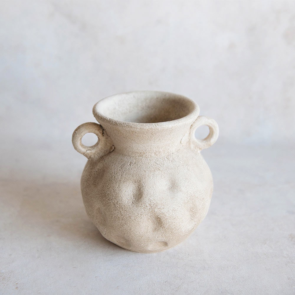 Handmade Rustic Clay Vase for Home Decor - Ceramic Flower Vase for Farmhouse, Boho & Modern Interior Design | Perfect for Living Room, Dining Table & Wedding Centerpieces