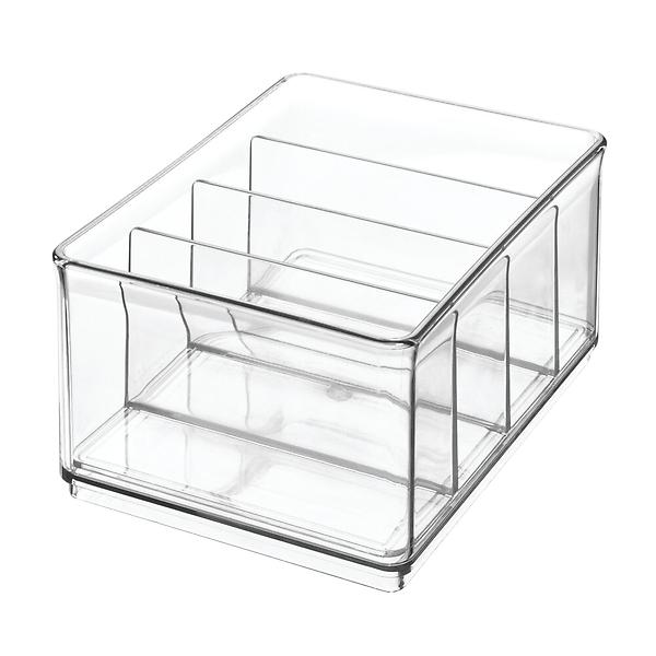 iDesign Clear Bin Dividers - The Home Edit Organizers for Drawers, Cabinets & Shelves - Perfect for Pantry, Bathroom & Closet Organization