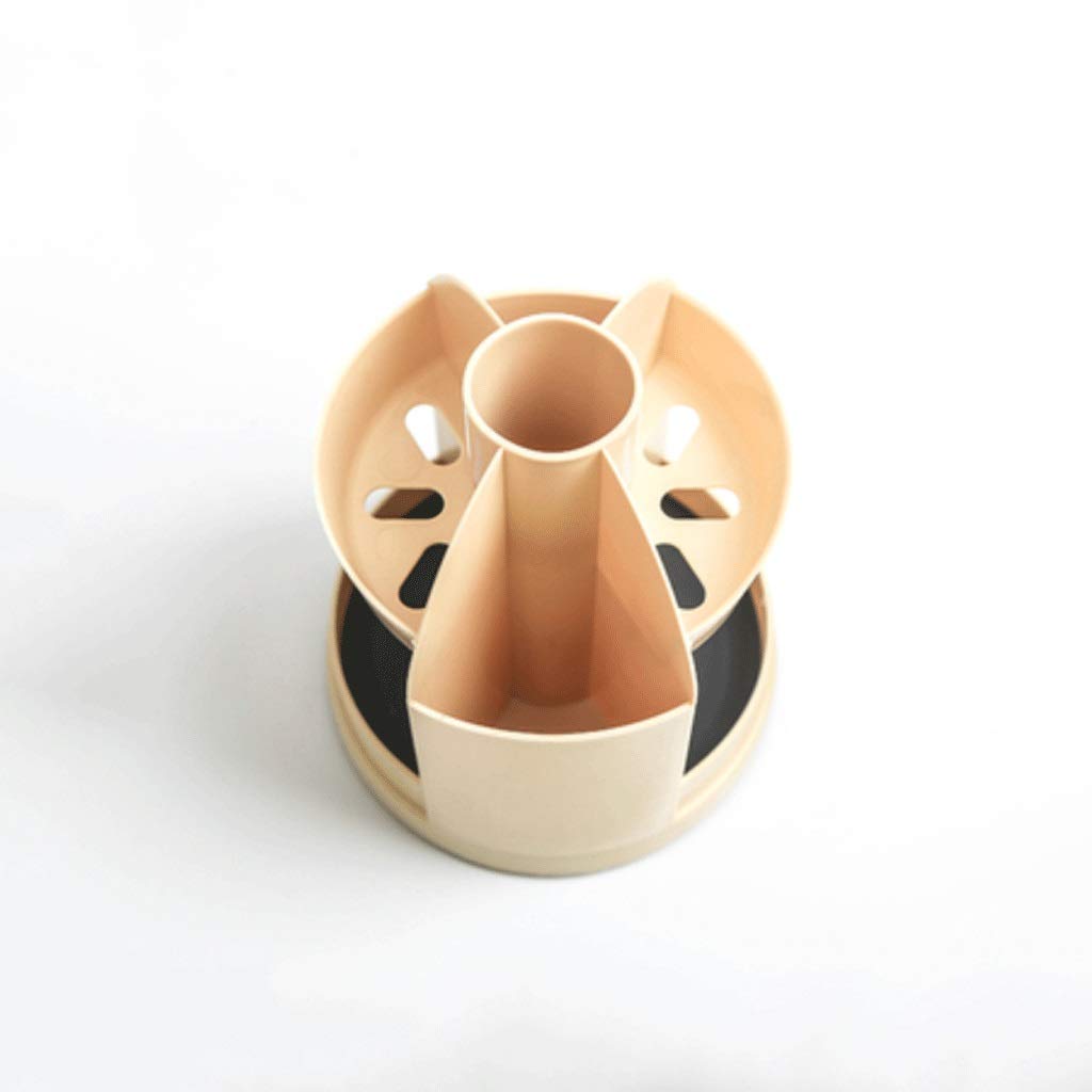 360° Rotating Multifunctional Pencil Holder - Large Capacity Desktop Organizer for Pens, Office Supplies & Cosmetics | Beige Storage Box for Home, Office & School Use