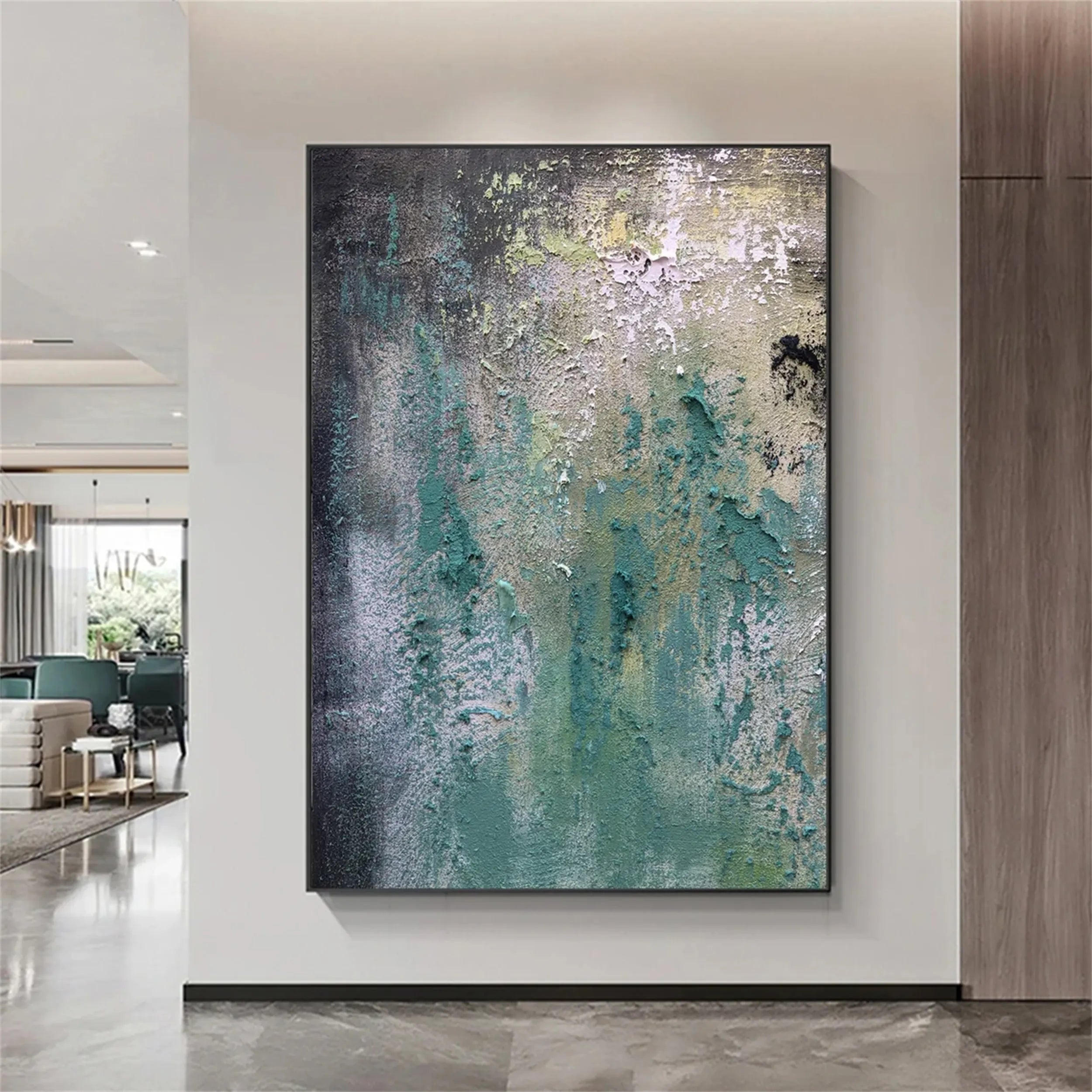 Abstract Painting #AB 114 - Modern Wall Art for Living Room, Bedroom & Office Decor | Handmade Canvas Artwork
