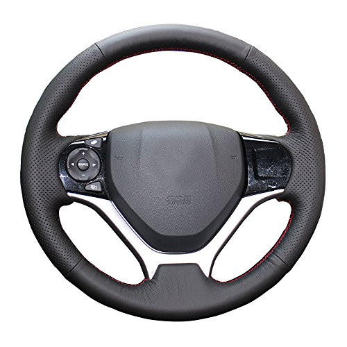 Black leather with Red thread