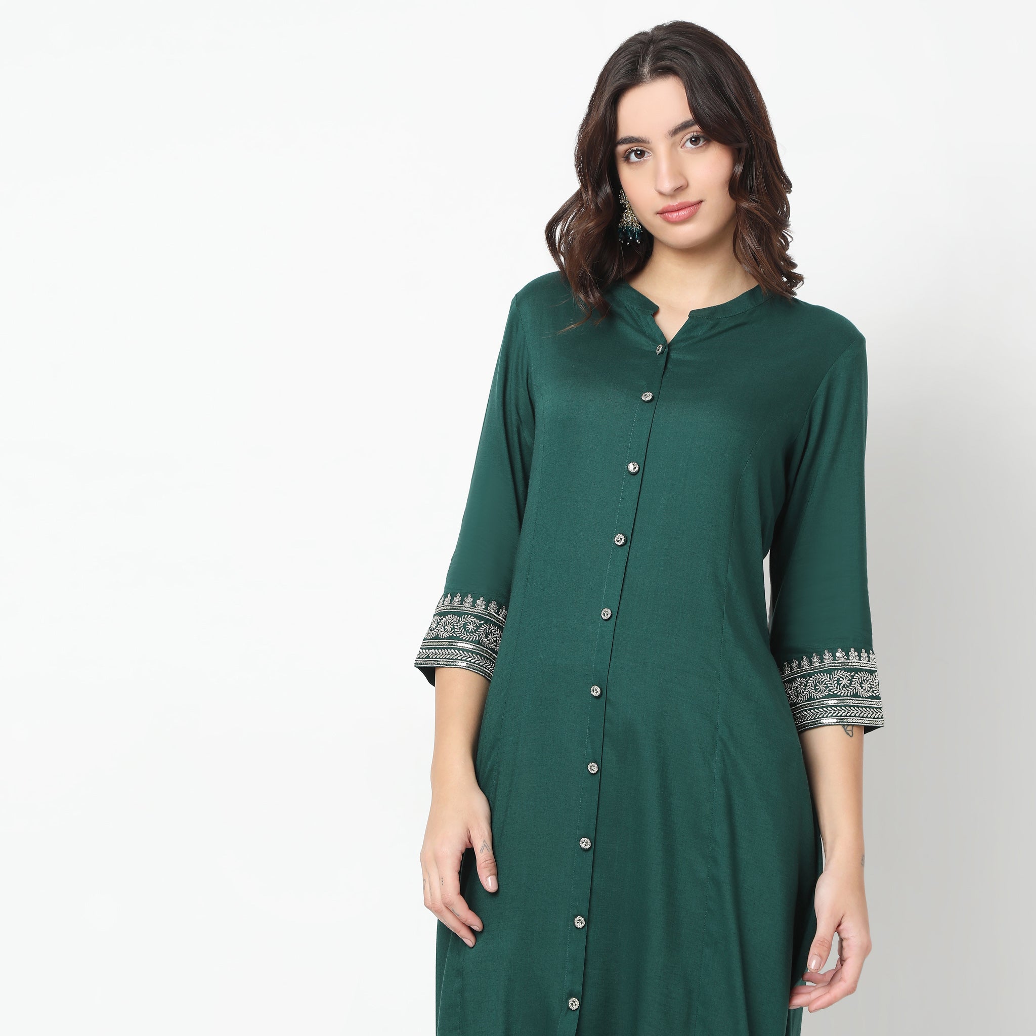 Flare Fit Embroidered A-Line Kurta for Women | Elegant Indian Tunic Top | Perfect for Festivals, Weddings & Casual Wear