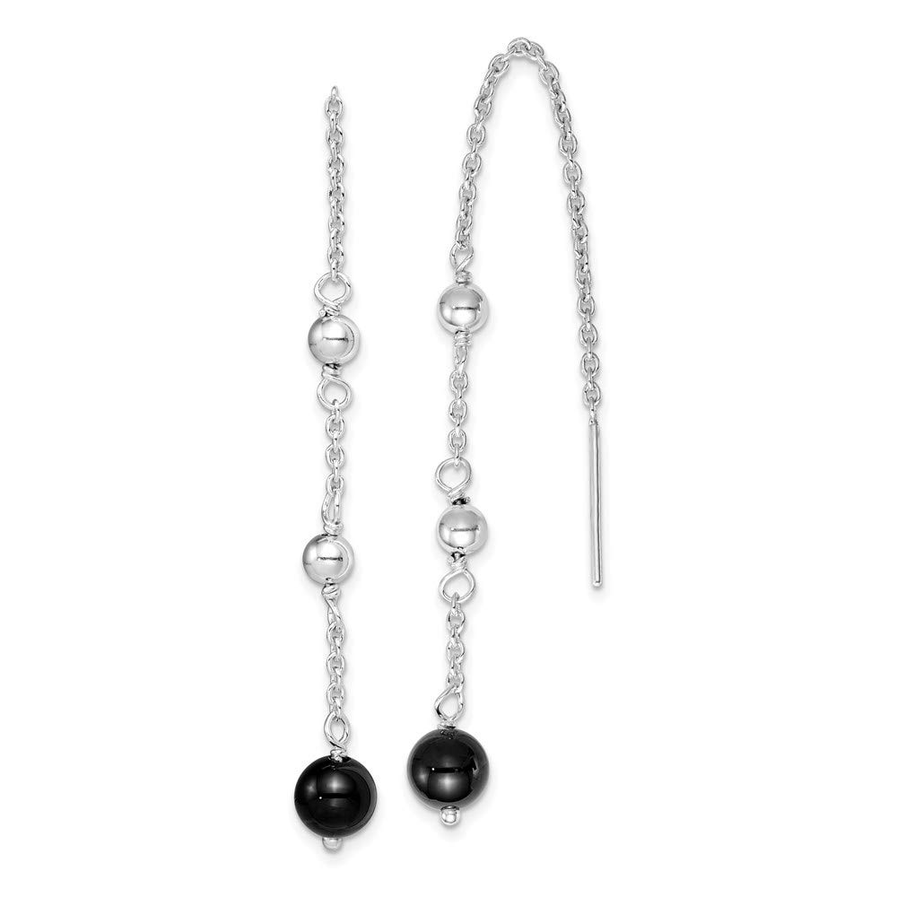 925 Sterling Silver Black Onyx Dangle Earrings for Women | Elegant Fine Jewelry Gift for Her | Perfect for Parties, Weddings & Special Occasions