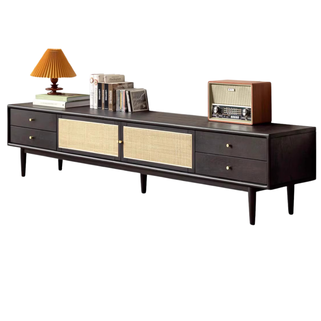 out of stock 86.7x13.8x17.3inch/ 220x35x44cm/ Smoked color / Four Drawers TV Cabinet