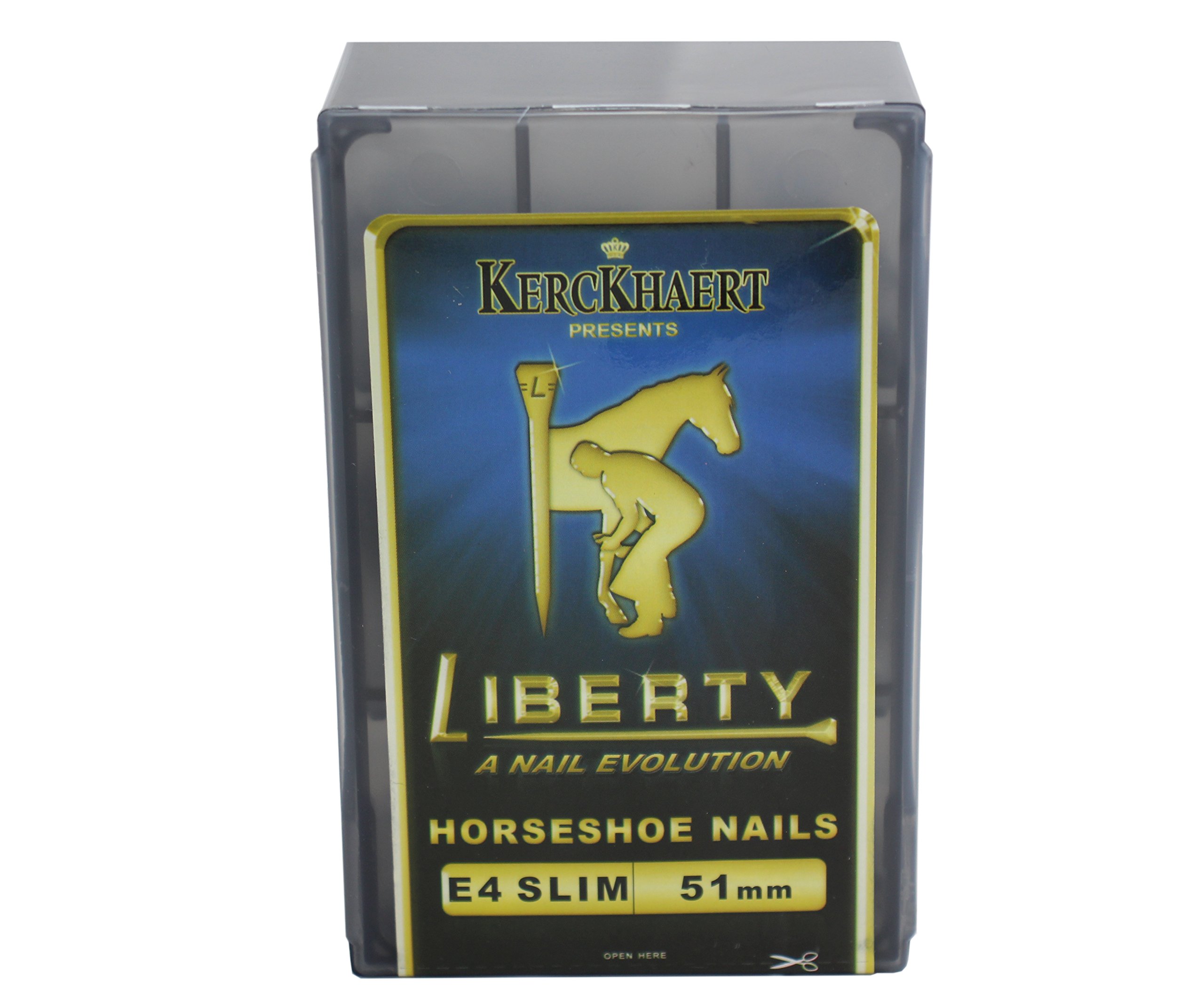 Liberty E4 Slim Horseshoe Nails - 250 Count Box for Professional Farriers & DIY Horse Hoof Care | Durable Steel Horseshoe Nails for Equestrian Use, Stable Maintenance & Horse Shoeing Projects