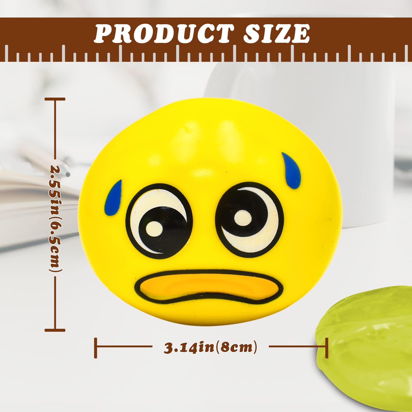 Slime Ups 3.2 Inch Round Stress Relief Ball - Squeeze Toy for Anxiety & Fidgeting - Fun Tricky Play Decompression Game (Sweaty Steve Style) - Perfect for Office, Classroom & ADHD Focus