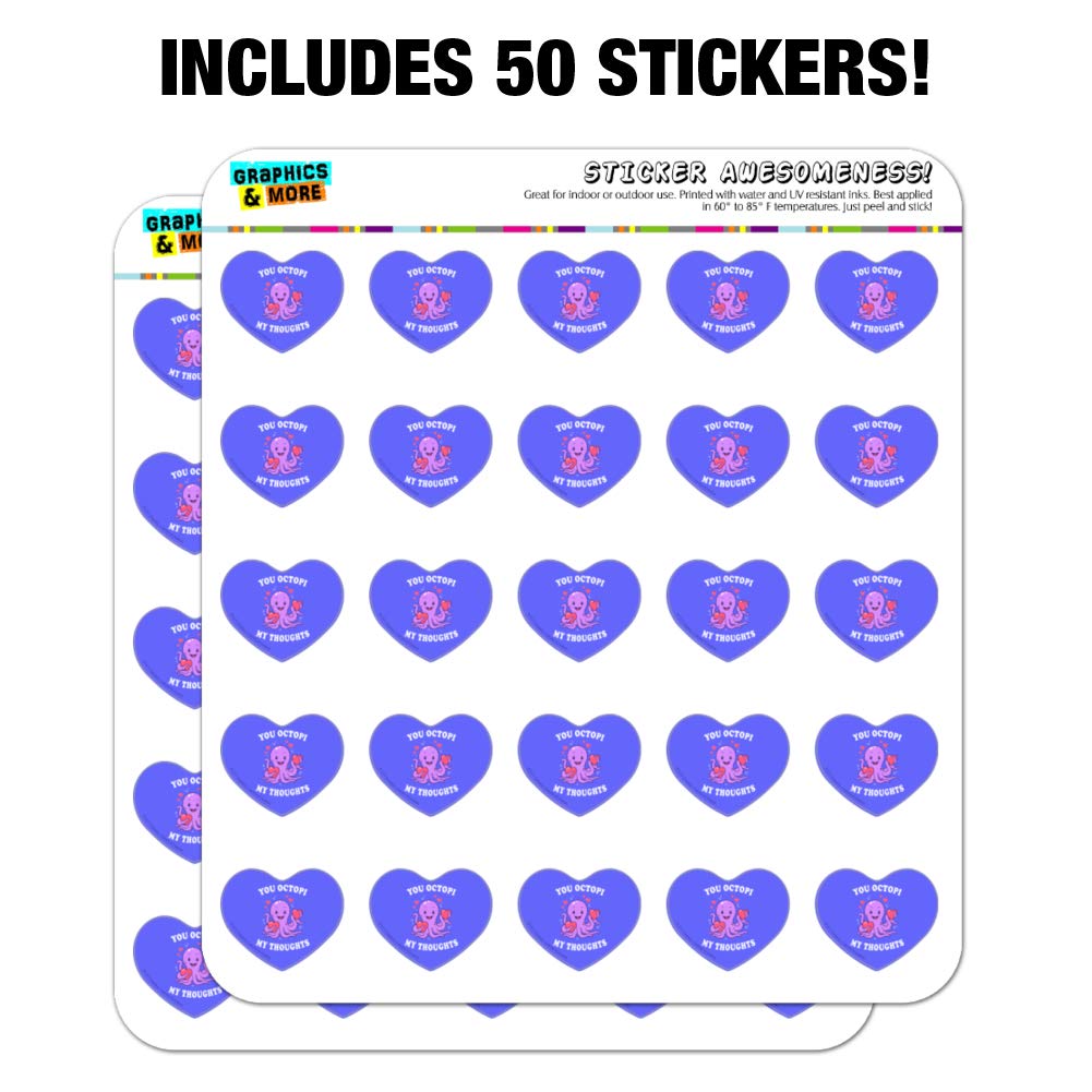 Funny Occupy Octopus Heart Shaped Planner Stickers - Cute Humor Scrapbook & Craft Decals for Journals, Calendars, DIY Projects - Perfect for Bullet Journaling, Gift Wrapping, and School Supplies