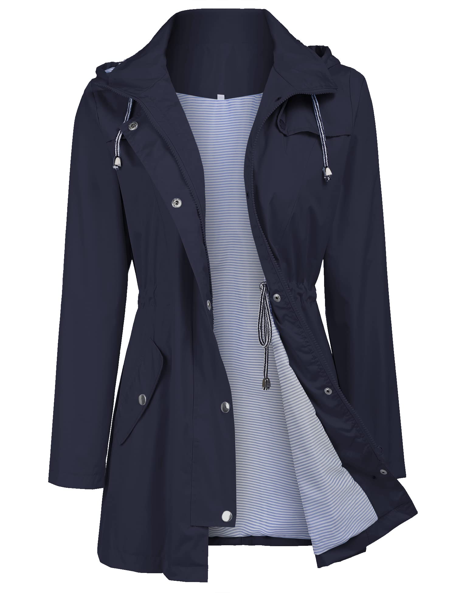 Women's Waterproof Lightweight Raincoat Windbreaker with Hood - Outdoor Trench Coat for Rainy Weather (Sizes S-XXL) | Perfect for Hiking, Commuting & Travel