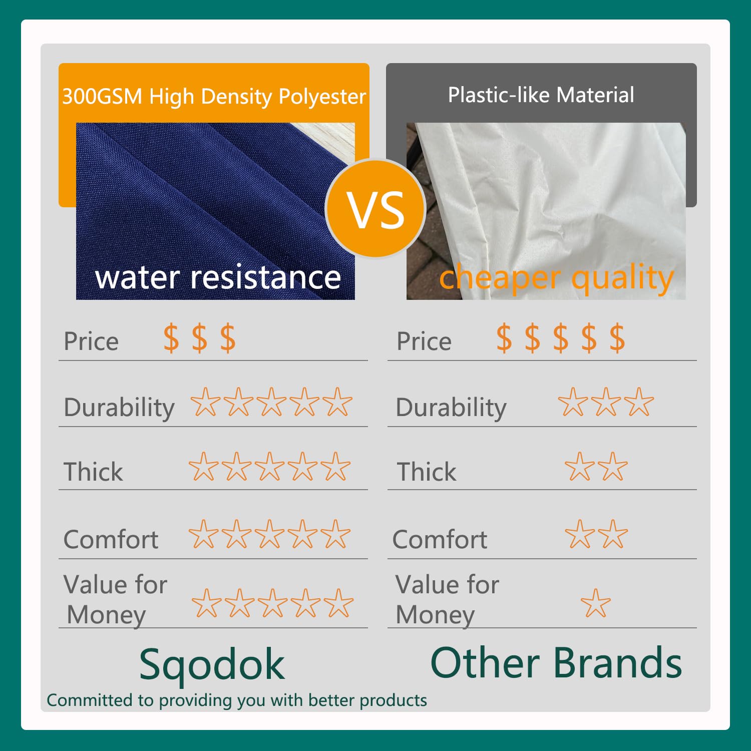 Sqodok Waterproof Outdoor Cushion Covers 24x22 Inch - Set of 4, Patio Furniture Replacement Covers for Sectional Sofa & Wicker Chairs - Durable Blue Fabric - Perfect for Backyard, Deck, Poolside & Garden Seating
