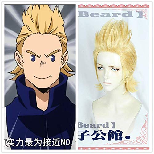 My Hero Academia Mirio Toogata Cosplay Wig - Golden Short Anime Wig with Wig Cap for Role Play & Halloween Costume | Perfect for Conventions, Cosplay Events & Anime Parties
