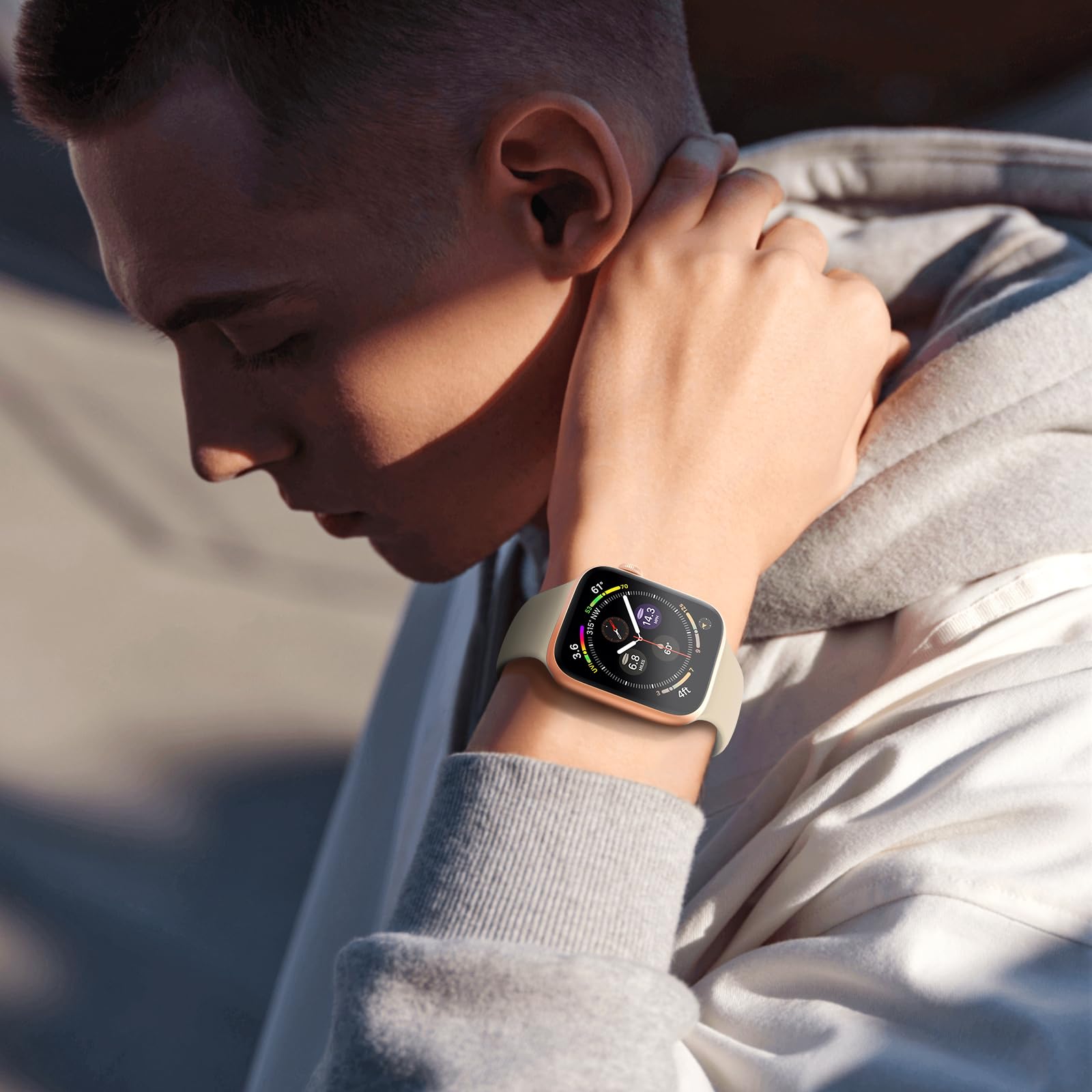 Premium Sport Silicone Band for Apple Watch 40mm 38mm 41mm 44mm 45mm 49mm 42mm - Soft Waterproof Strap Compatible with iWatch Series 10/9/Ultra/8/7/SE/6/5/4/3 - Perfect for Running, Swimming & Everyday Wear (Men & Women)