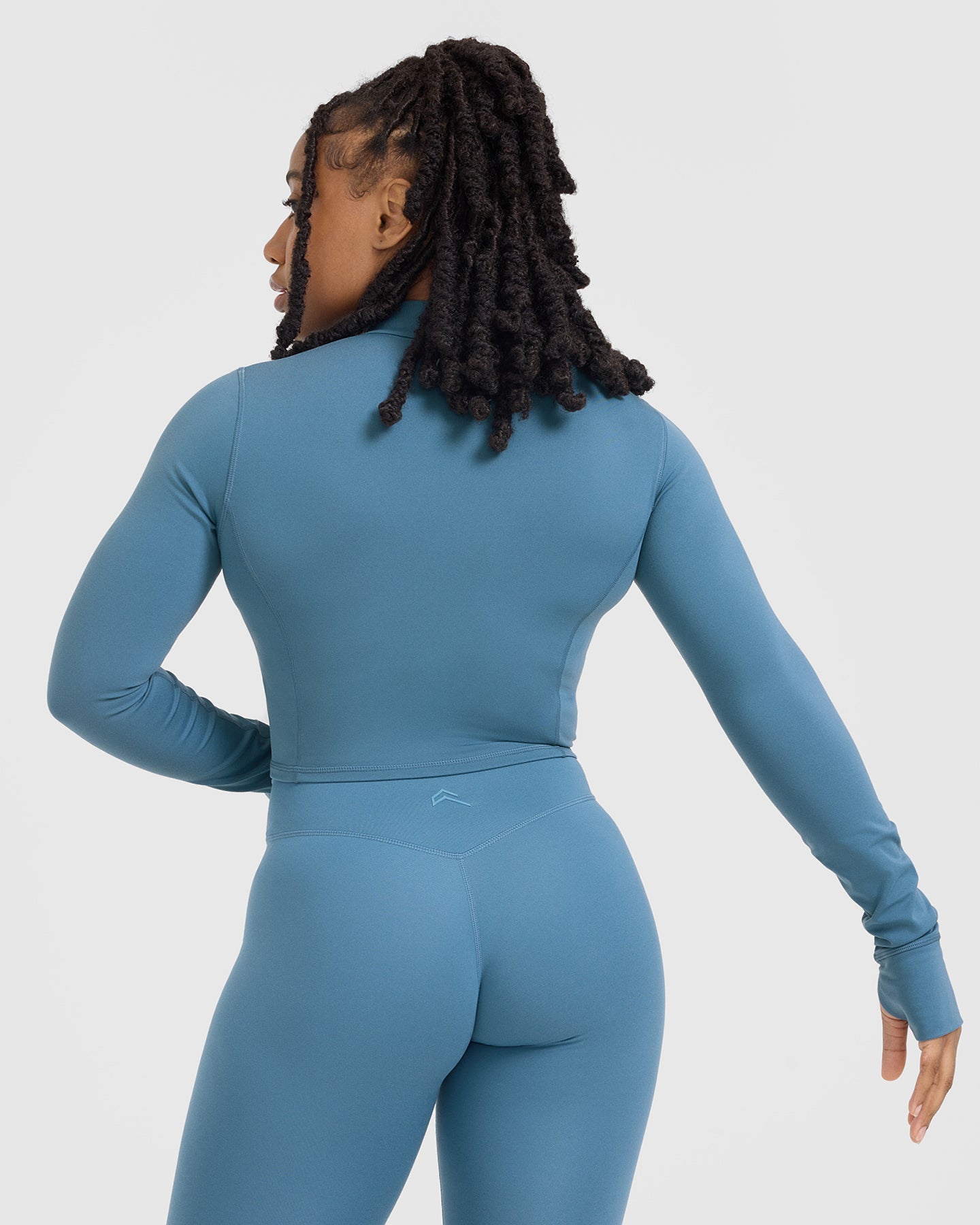 Timeless Women's Crop Jacket in Moonstone Blue - Lightweight Spring/Summer Outerwear for Casual Outings & Date Nights