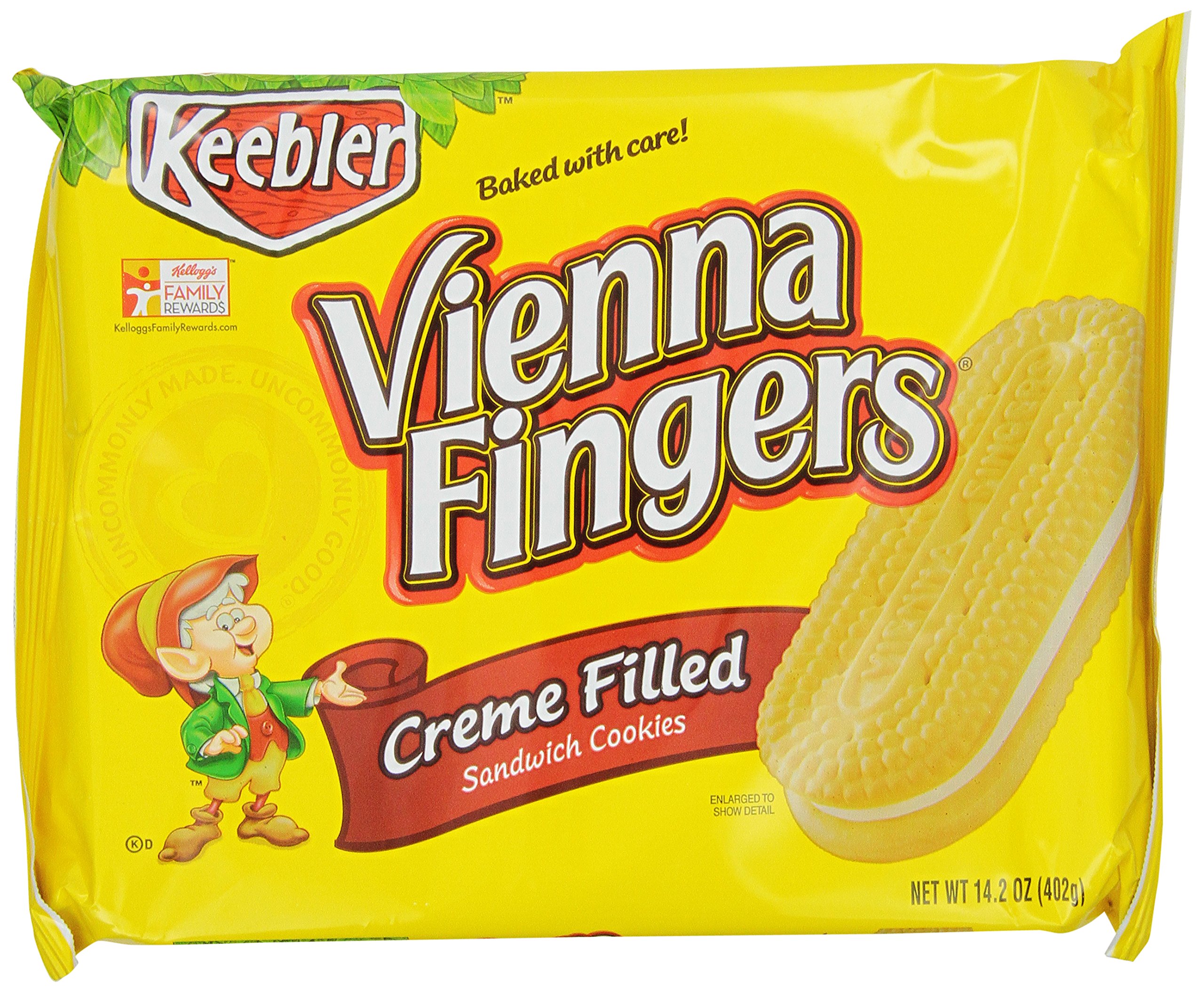 Keebler Vienna Fingers Original Cookies - 14.2oz (6-Pack) | Classic Vanilla Sandwich Cookies with Creamy Filling | Perfect for Snacking, Lunchboxes & Party Desserts