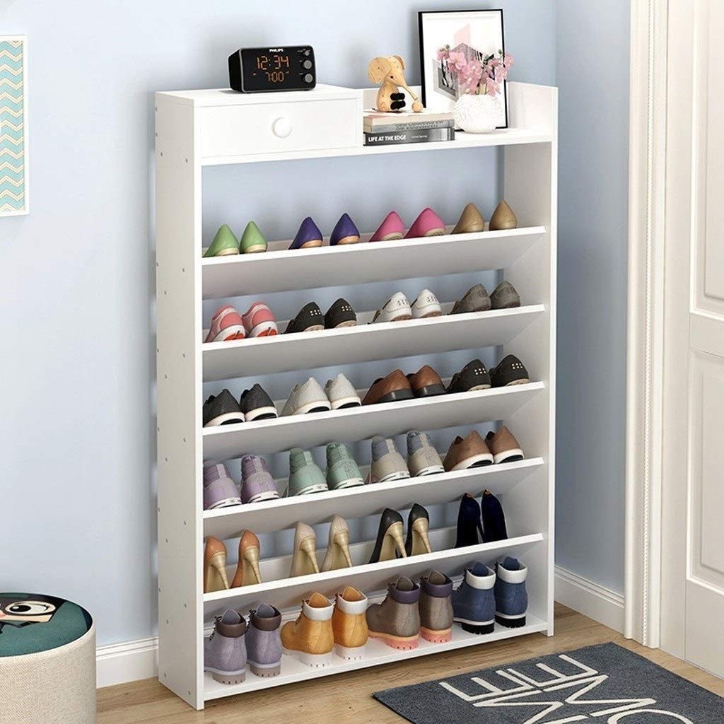 Multi-Layer Wooden Shoe Rack - Space Saving Boots Storage Cabinet for Entryway, Closet & Bedroom Organization - Sturdy Household Shoe Shelf with Simple Design & Multi-Function Storage