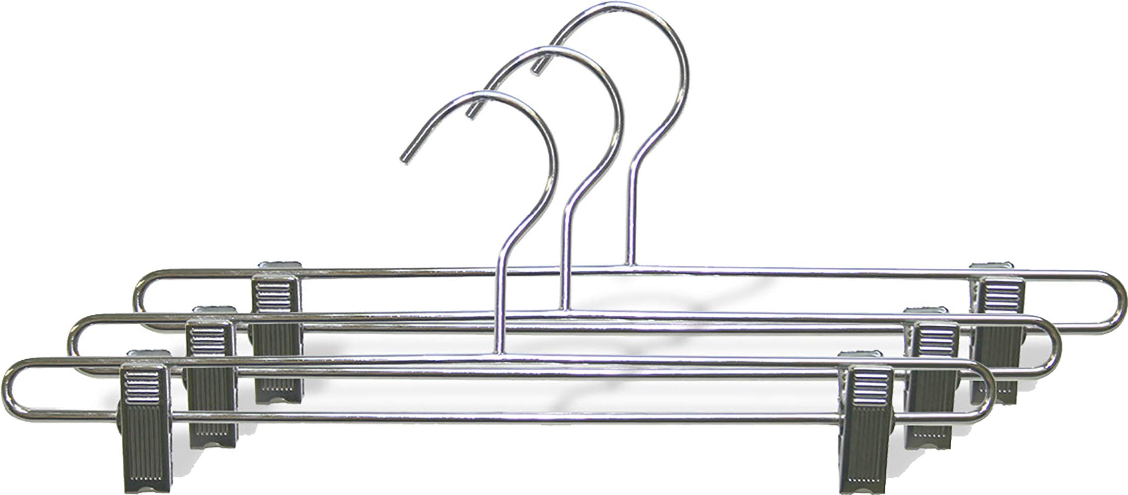 Premium Metal Clothes Hangers for Pants & Skirts - Space Saving Closet Organizer - Ideal for Home, Office & Retail Use - The Great American Hanger Company