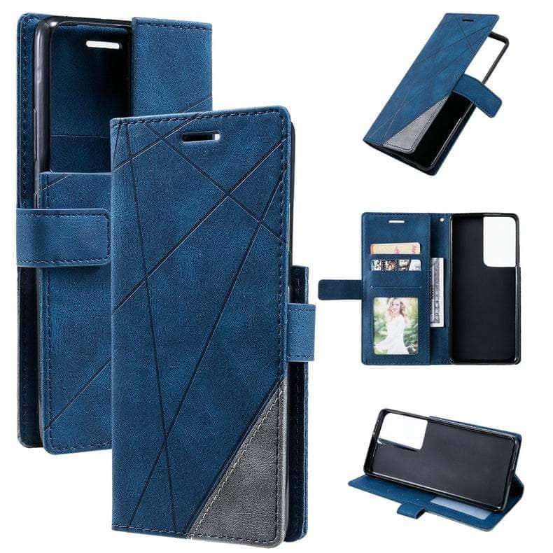 Samsung Galaxy S23 Ultra Leather Wallet Case - Premium Business Flip Cover with Card Slots & Kickstand - Perfect for Work, Travel & Everyday Protection