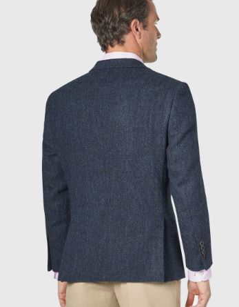 Stranraer Harris Tweed Sports Jacket - Navy Herringbone Tweed Jacket for Men | Classic British Style for Outdoor Activities & Formal Events