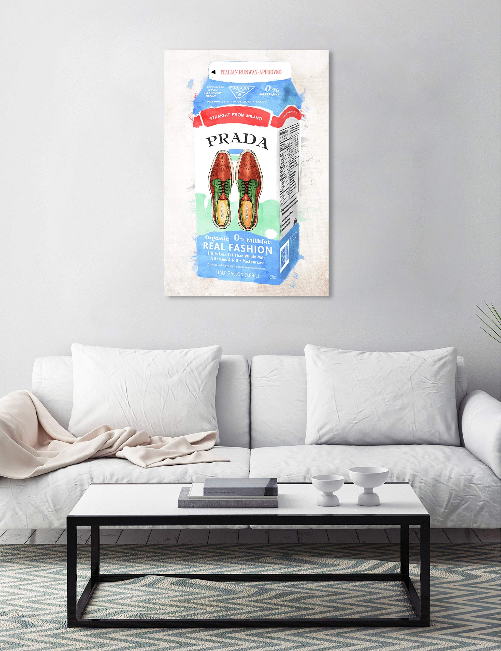 Oliver Gal Artist Co. Milano Milk Fashion Glam Wall Art Canvas Print - 24x36 Inch Modern Home Decor in White & Red - Perfect for Living Room, Bedroom or Office Decor