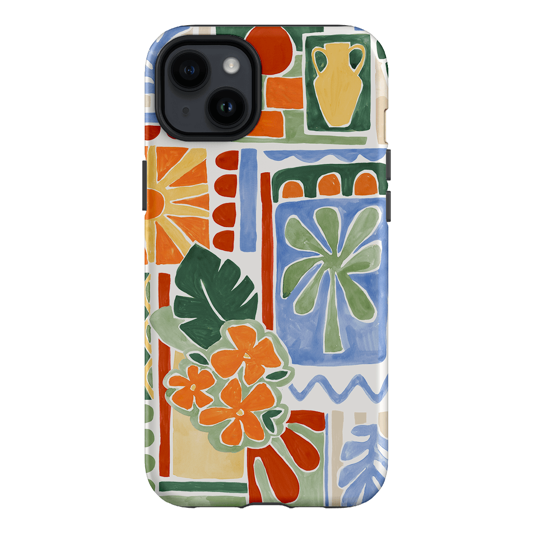 Tropicana Tile Pattern Phone Case for iPhone & Samsung - Trendy Geometric Design, Durable Protection for Everyday Use - Perfect for Work, Travel & Casual Outings