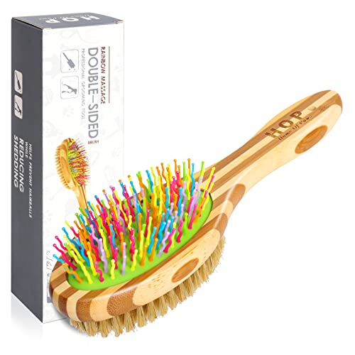 Mint Green Dog Grooming Brush - Ergonomic Handle for Detangling & Shedding Control - Perfect for Daily Pet Care