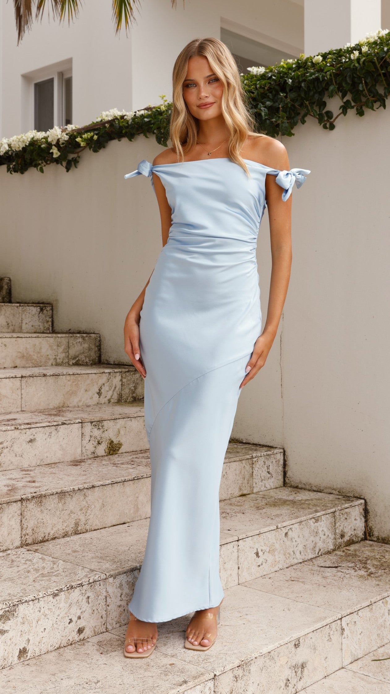 Frida Maxi Dress in Blue - Elegant Flowy Long Dress for Women, Perfect for Beach Vacations, Summer Parties & Casual Outings