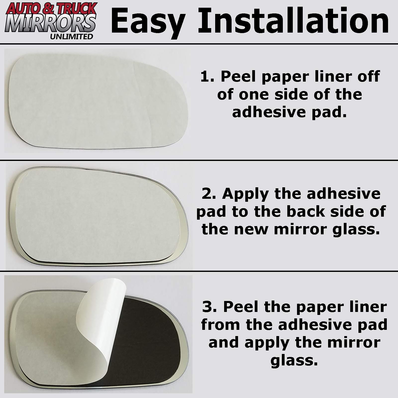 2011-2014 Ford Edge Right Side Passenger Mirror Replacement Glass with Full Size Adhesive Pad - RH View Mirror for Safe Lane Changing & Parking Assistance