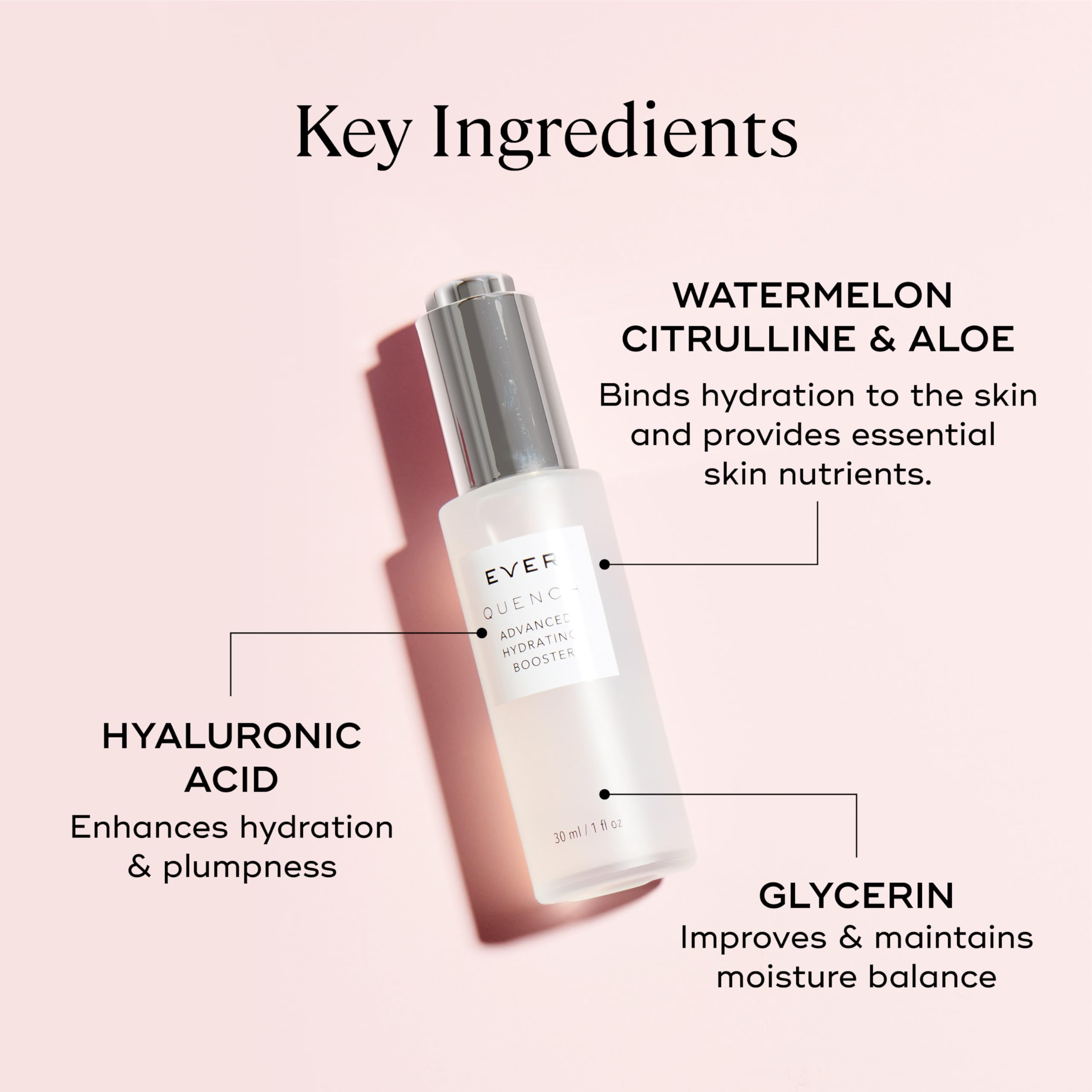 EVER Advanced Hydrating Serum with Hyaluronic Acid & Peptides - Anti-Aging Face Moisturizer for Women, Reduces Fine Lines & Wrinkles, 1 fl oz - Perfect for Daily Skincare Routine & Nighttime Hydration