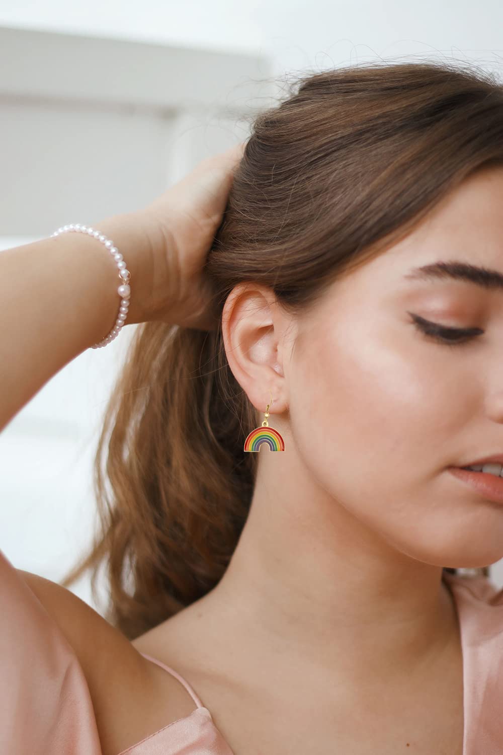 Rainbow LGBT Pride Dangle Earrings - Gay & Lesbian Jewelry Gifts for Women & Men - Perfect for Pride Month, LGBTQ+ Events & Everyday Wear