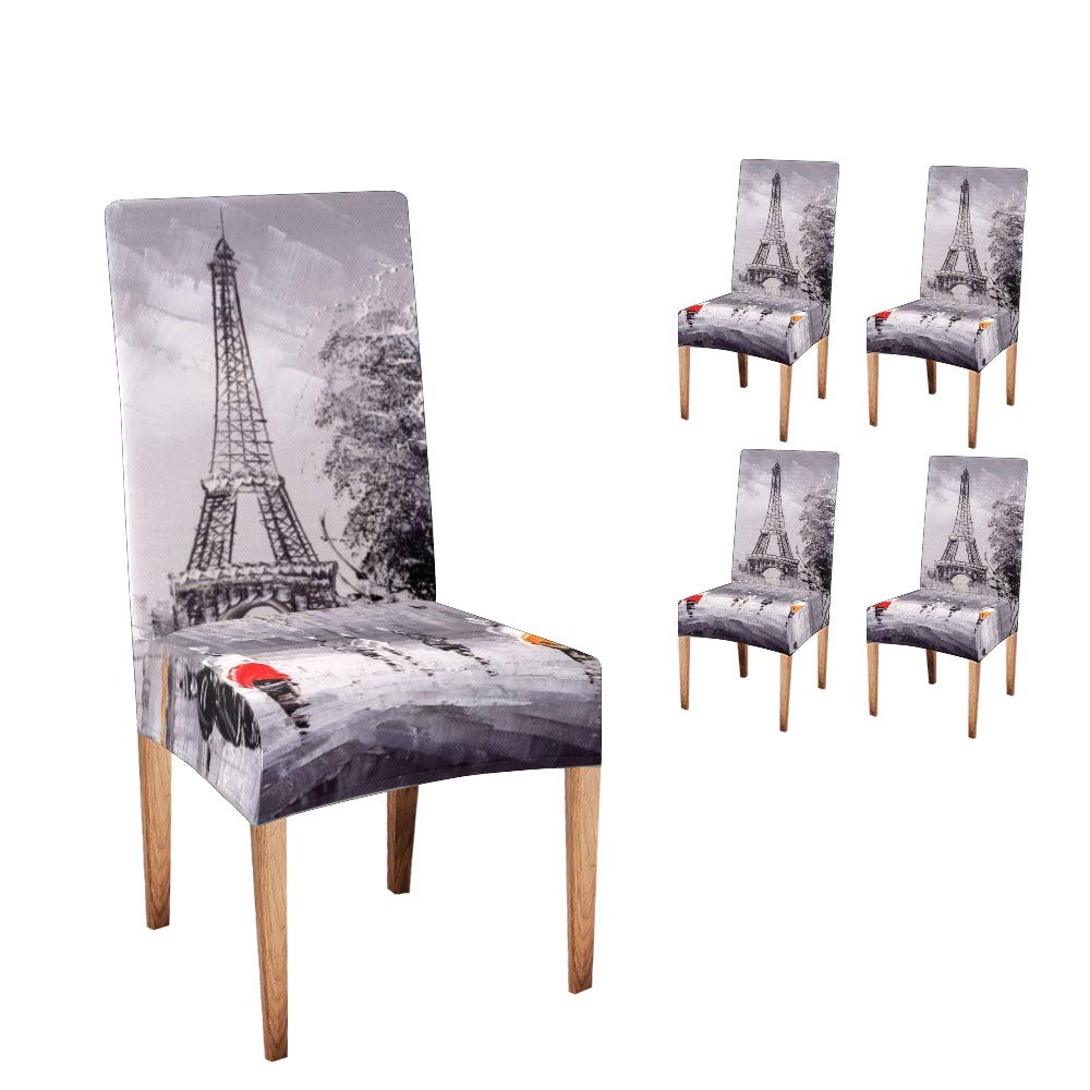 XIUCOO Stretch Chair Covers - Soft Elastic Dining Room Seat Protectors (Set of 4) - Fits Most Chairs, Easy to Clean - Perfect for Home, Party & Office Use
