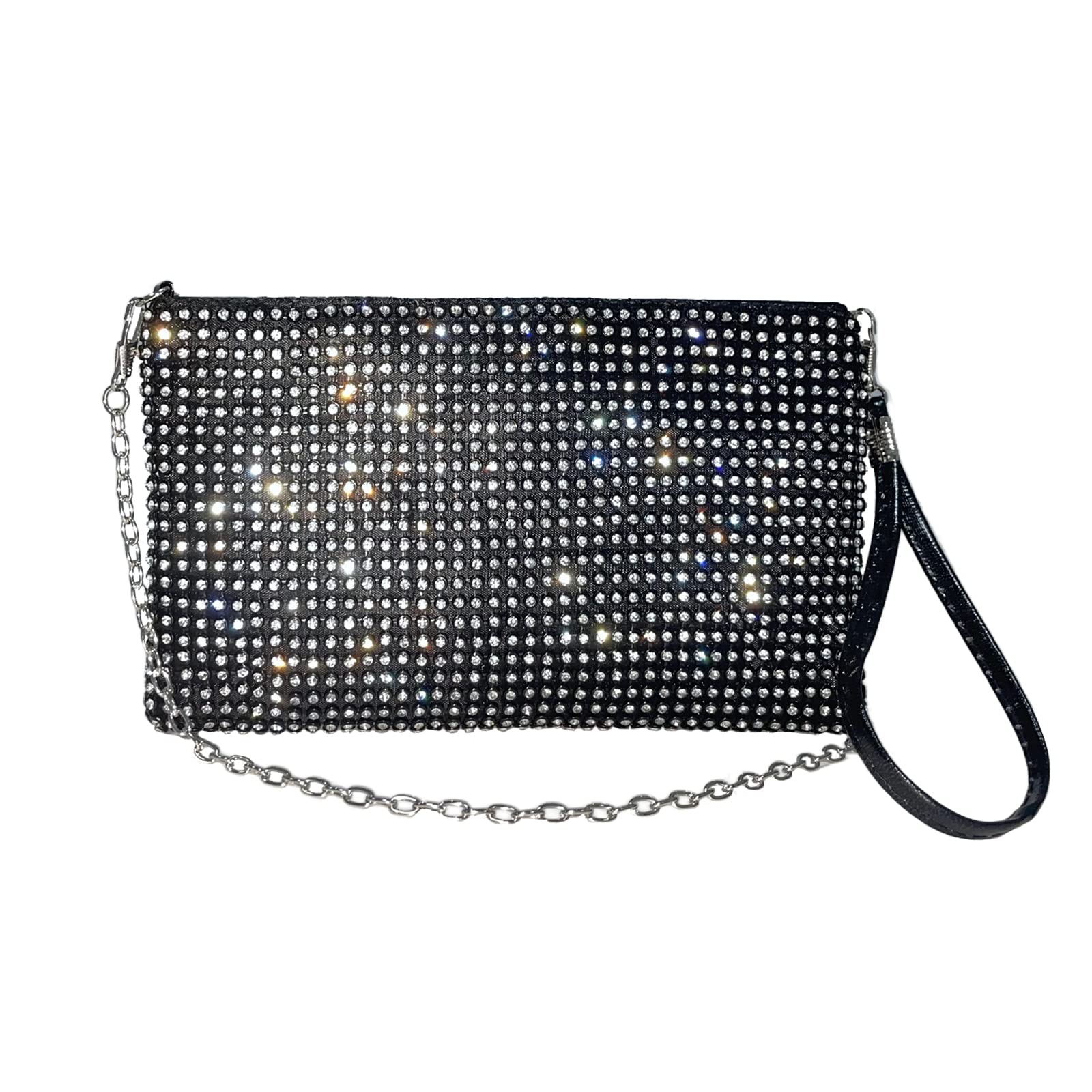 ARTLUXE Silver Rhinestone Evening Clutch Purse for Women - Sparkly Wristlet Handbag for Parties, Weddings & Special Occasions