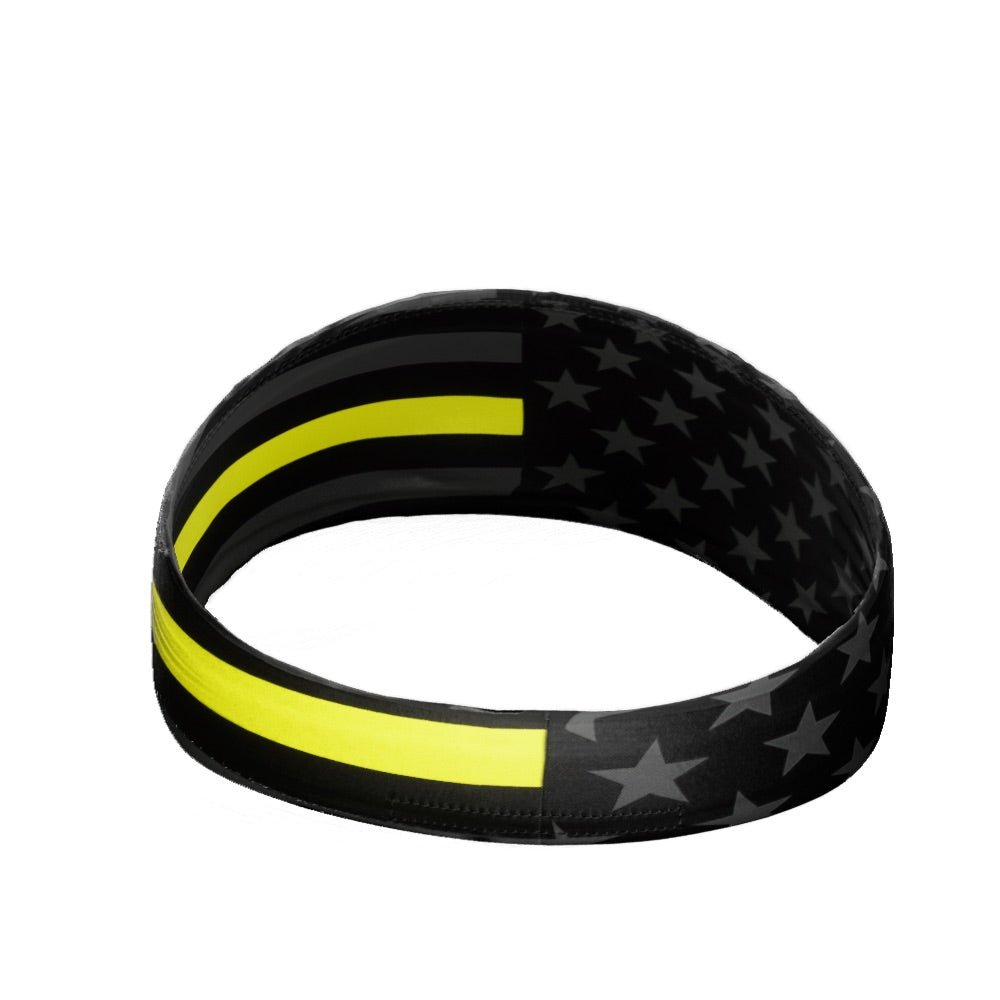 Thin Yellow Line Headband - Support EMS & Security Personnel - Comfortable Stretchable Headband for Workouts, Running & Daily Wear