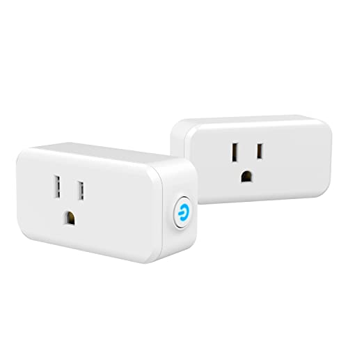 Wi-Fi Smart Plug with Dimmer - 2 Pack, 300W MAX, Brightness Adjustable & Timer Outlet, Works with Alexa & Google Assistant, 2.4GHz - Perfect for Lamps, Fans & Home Automation