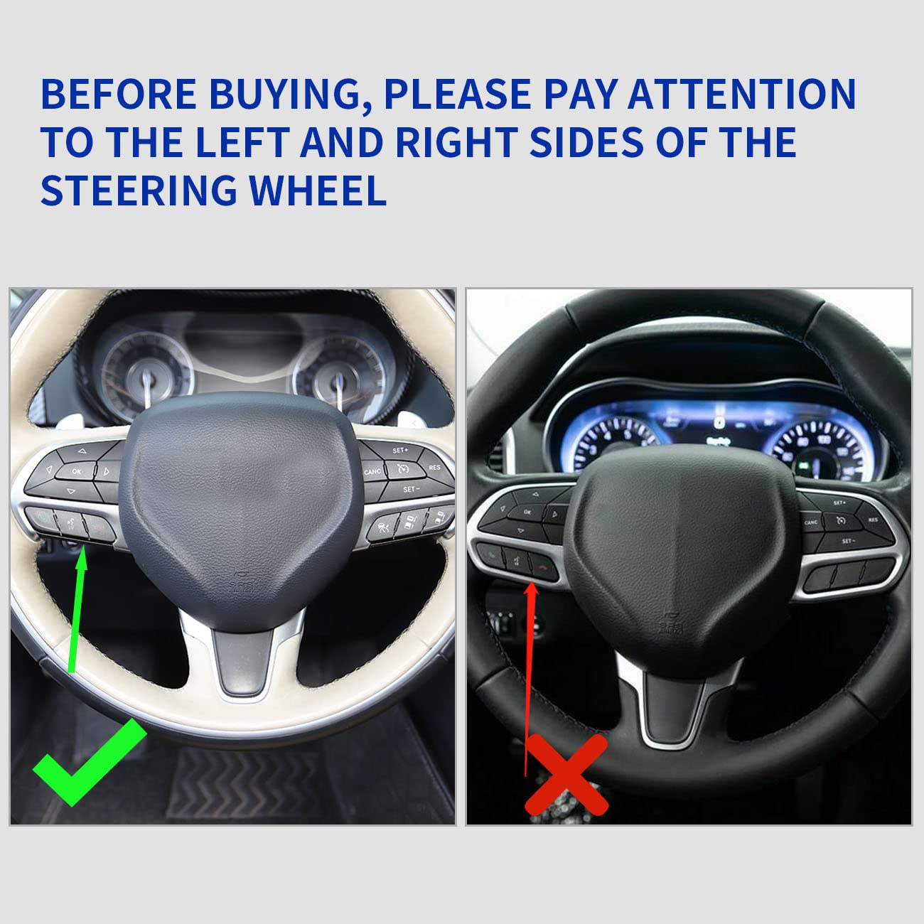 Premium Carbon Fiber Steering Wheel Cover Trim Bezel Kit for 2015-2021 Chrysler 300 - Upgrade Interior Style & Grip for Enhanced Driving Comfort