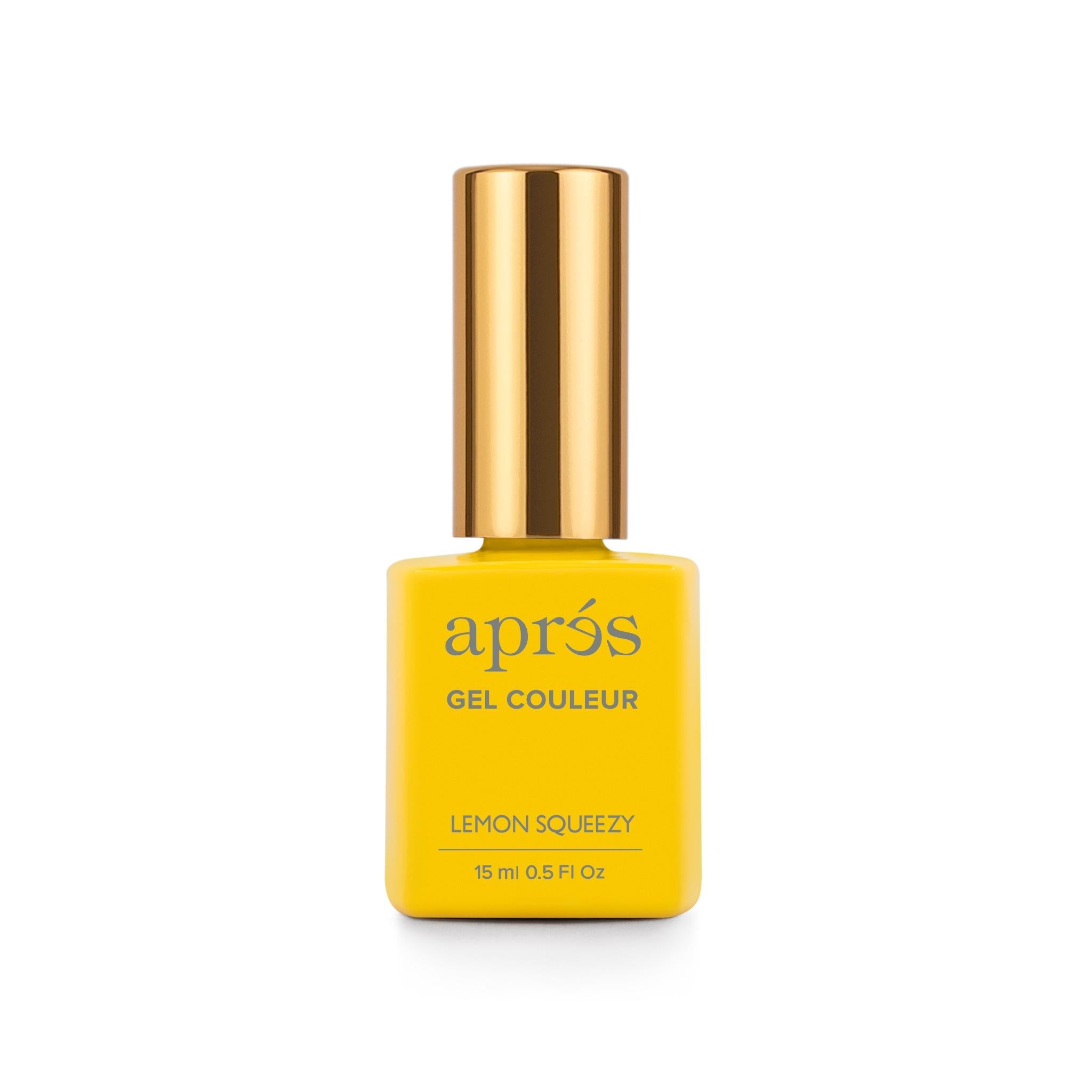 Apres Gel Polish - Lemon Squeezy Yellow Nail Lacquer | Long-Lasting UV Gel Nail Polish for Salon & Home Manicure | Perfect for Summer Nails, Bridal & Party Looks
