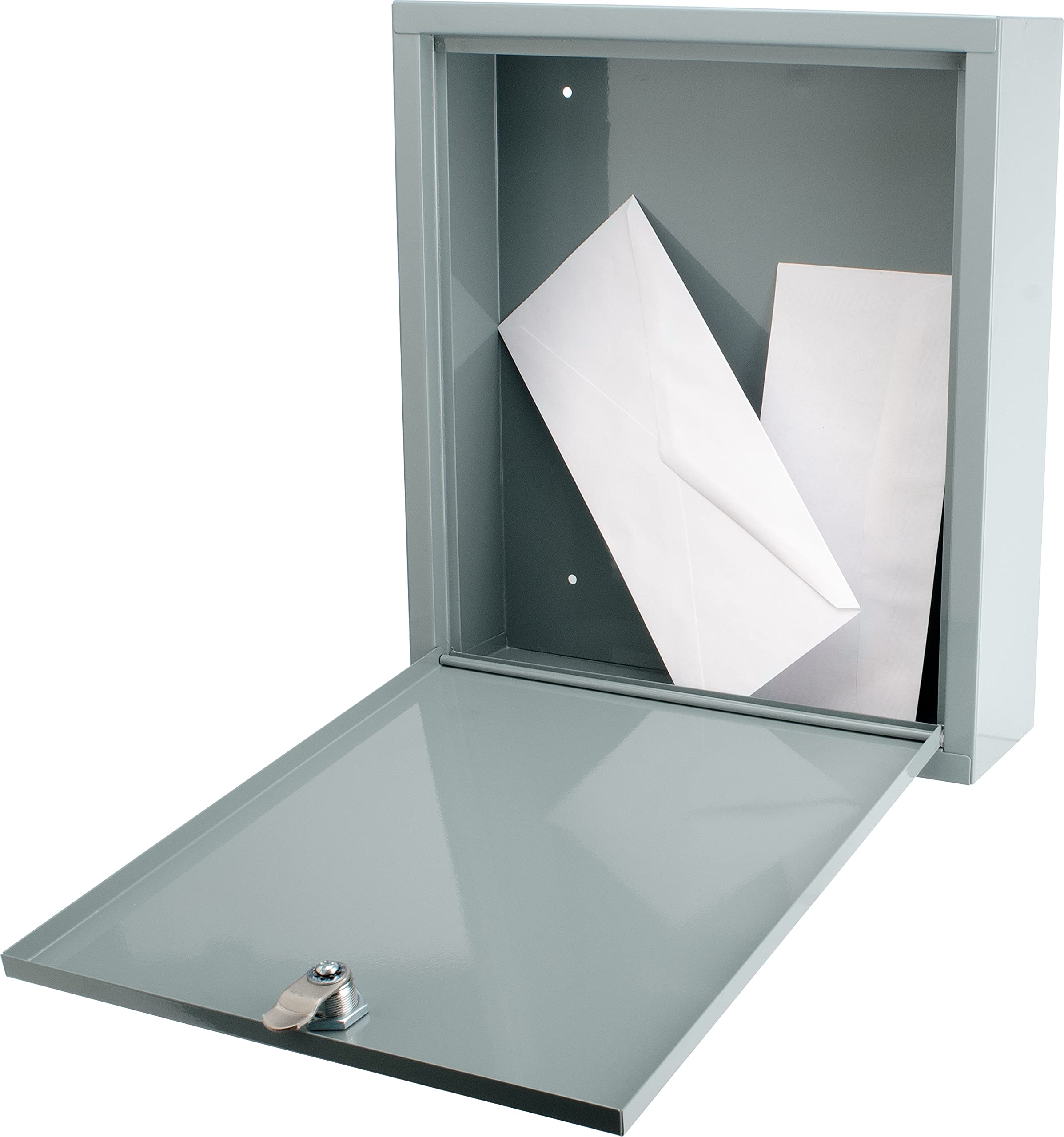 Barska Wall Mount Secure Locking Mail Drop Box with Key - Multi-Purpose Suggestion Box for Home, Office & Classroom - Ideal for Secure Package Delivery, Document Collection & Confidential Suggestions
