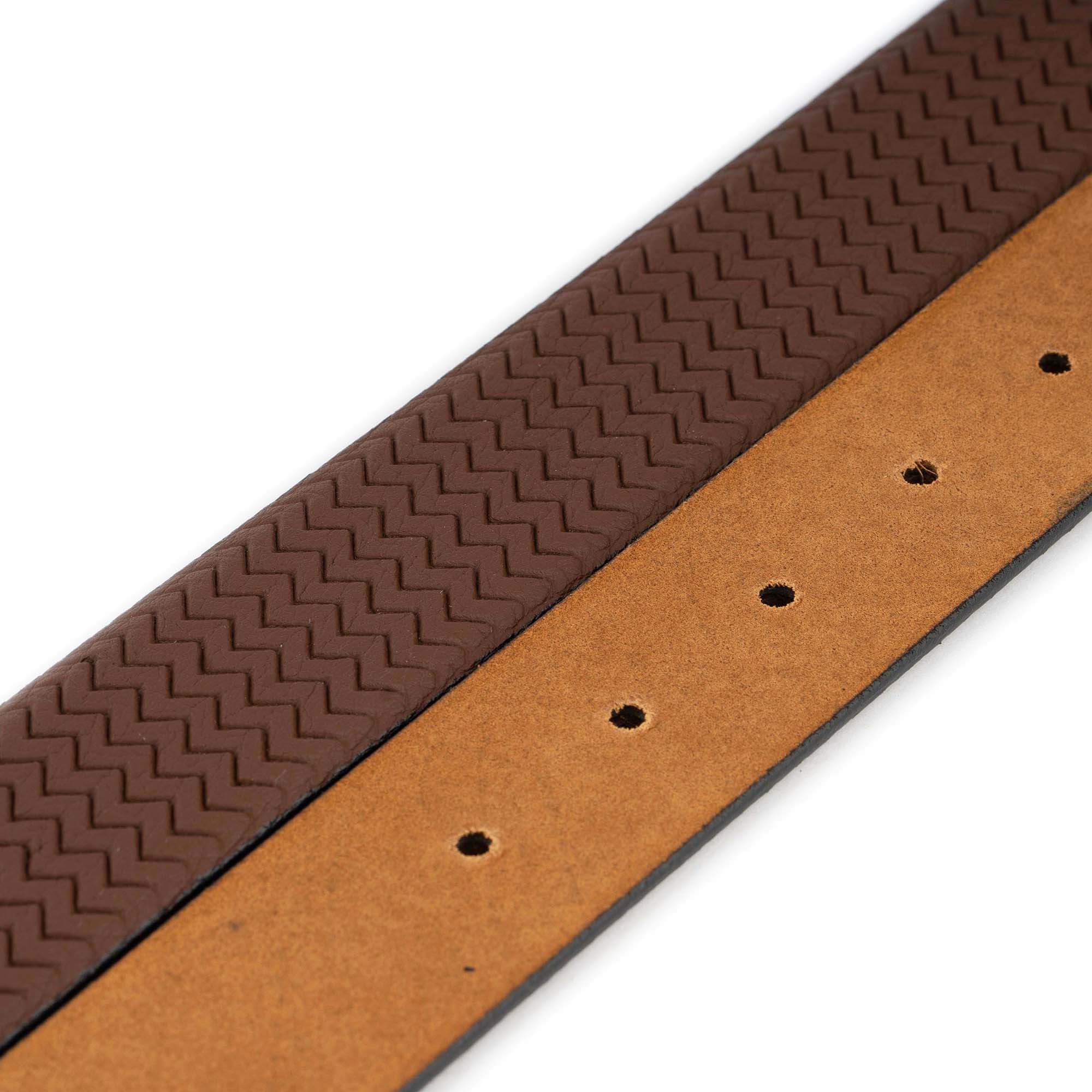 Montblanc Genuine Calfskin Leather Belt with Wave Texture - Brown Dress Belt for Men, Perfect for Business, Formal & Casual Wear