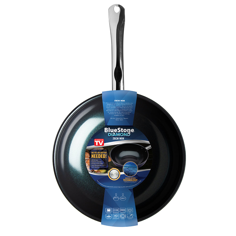 Premium Bluestone® Nonstick Diamond-Infused Frying Pan - PFOA-Free, Scratch-Resistant, Oven Safe to 500°F - Perfect for Searing, Sauteing & Everyday Cooking