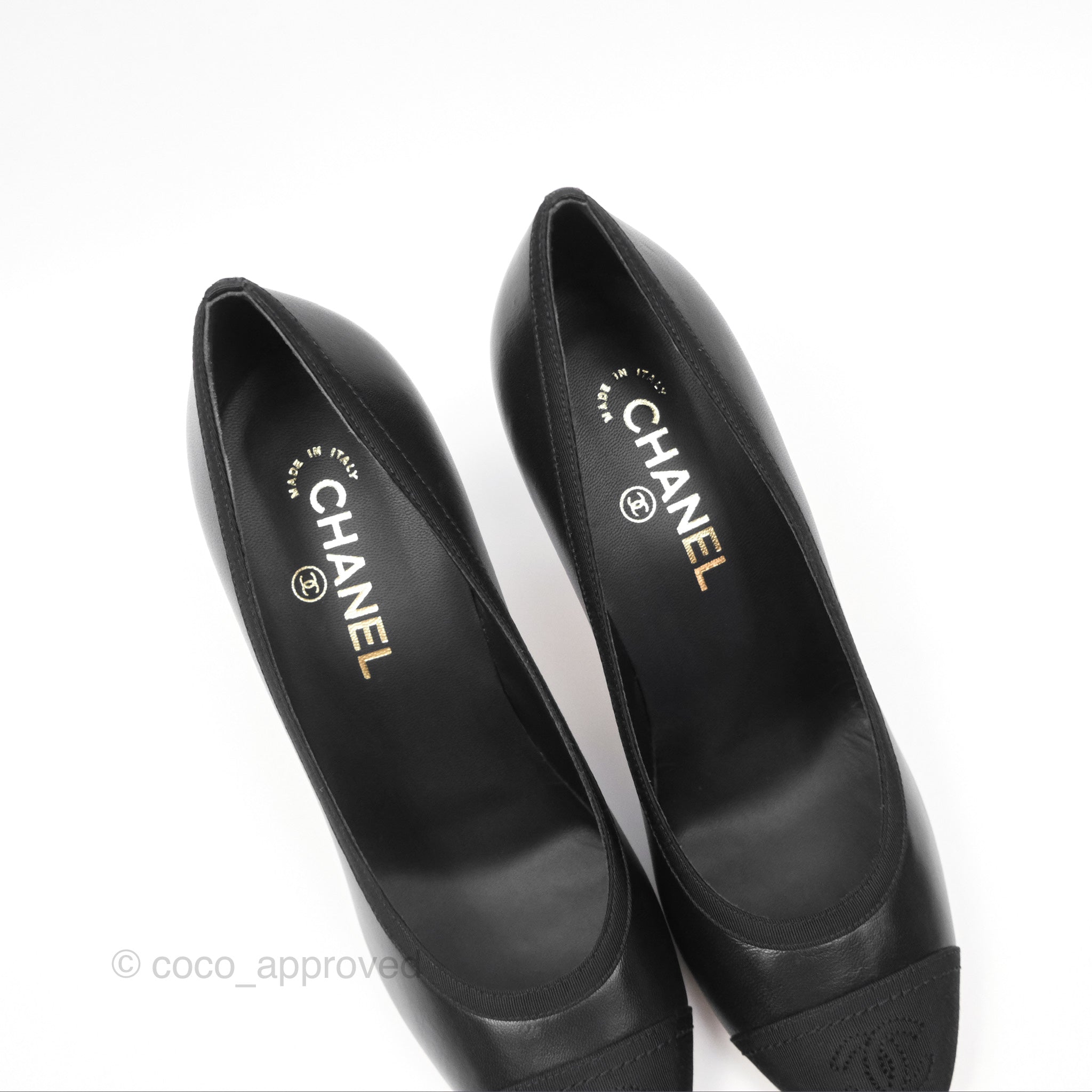 Chanel Classic CC Black Lambskin Heels Women's Size 39.5 - Luxury High Heel Pumps for Evening Parties & Formal Events