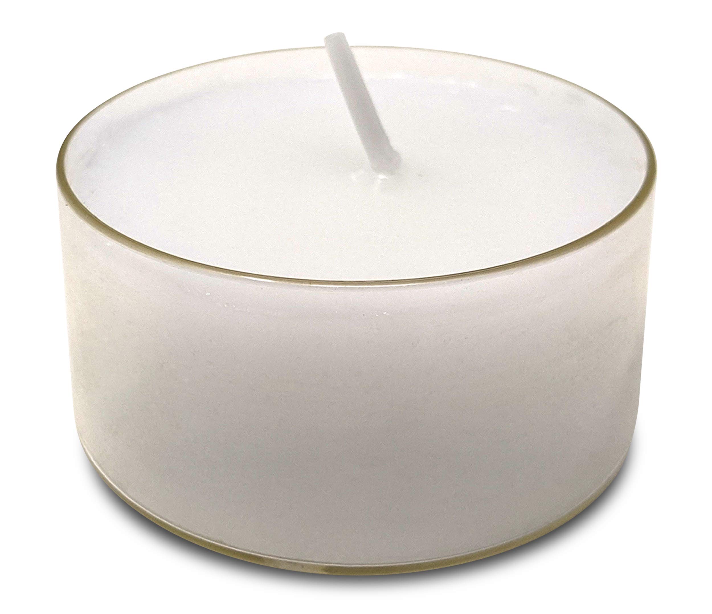 Ner Mitzvah Tea Light Candles - 16 Pack White Unscented Long Burning Tealights (10 Hour Burn Time) for Hanukkah, Shabbat, Weddings & Home Decor