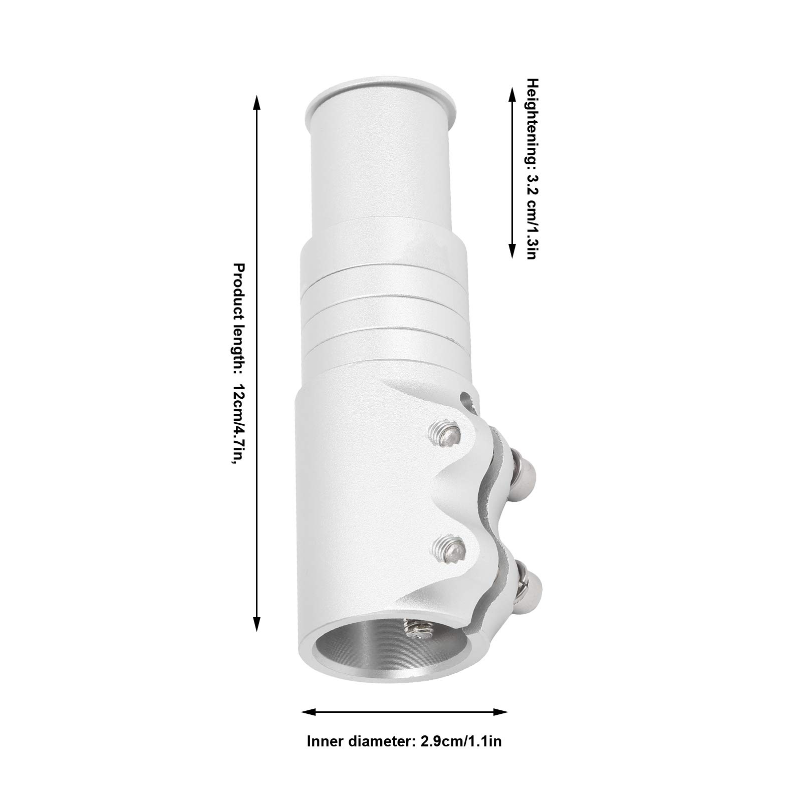 Bike Stem Riser - Stable Performance Aluminum Alloy Handlebar Adapter, Corrosion-Resistant & Easy Install for Road/Mountain Bikes - Perfect for Commuting & Off-Road Cycling (Silver)